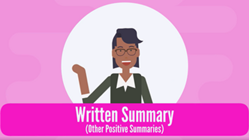 Arm 3: Participant Report Written Summary (Other Positive Summaries)